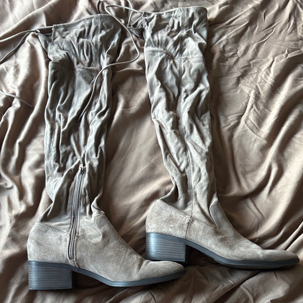 SM New York Taupe Over-the-Knee Boots